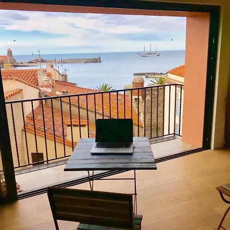 Le Mirador Duplex Avec Vue Mer, Clim Et Garage Lejlighed Collioure